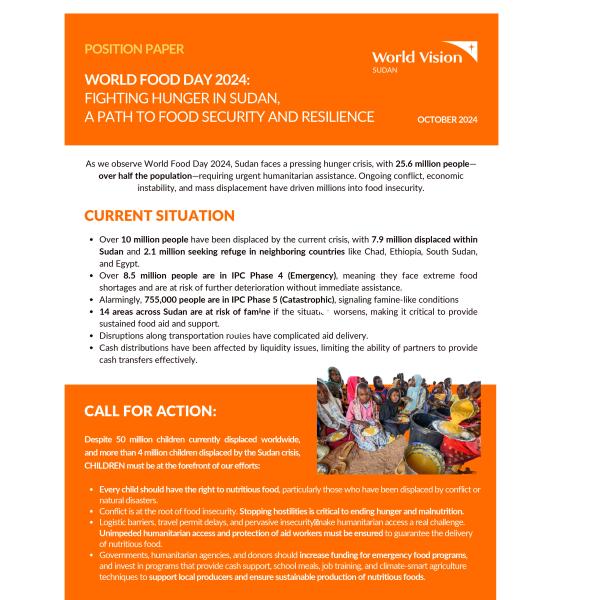 World Food Day 2024: Fighting Hunger, Building Resilience in Sudan
